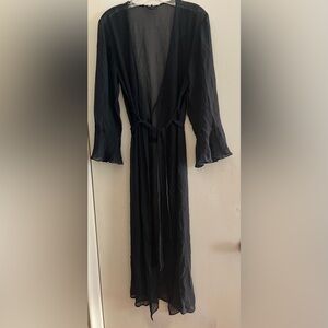 Black Sheer Long Robe